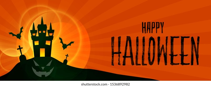 happy halloween scary hounted house background design