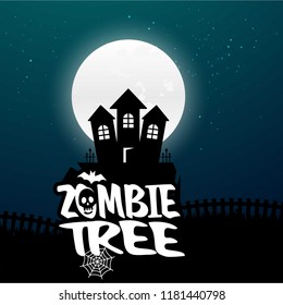 Happy Halloween scary Night background