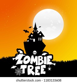Happy Halloween scary Night background