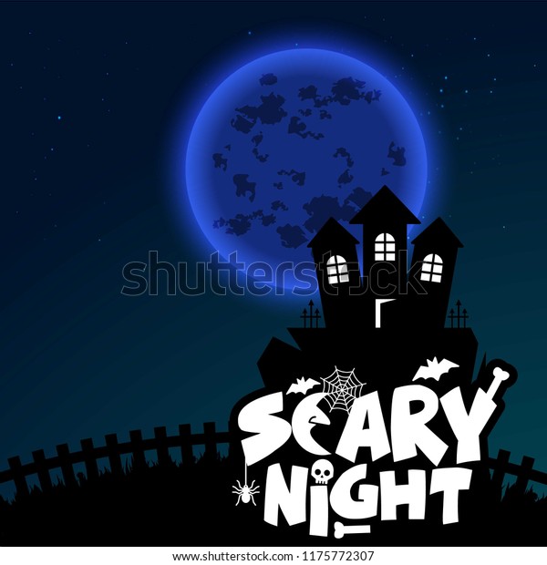 Happy Halloween Scary Night Background Stock Vector Royalty Free 1175772307