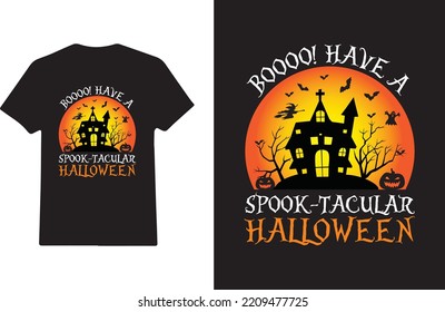 Happy Halloween scary night pumpkin face t-shirt design vector for the upcoming Halloween event.
