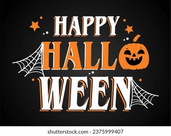 happy halloween with scary pumpkin