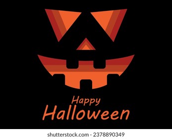 Happy Halloween scary pumpkin face. Halloween Jack O Lantern. Glowing lantern with a pumpkin face. Design a template for invitations, leaflets and greeting cards. Vector illustration