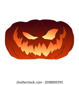 Happy Halloween. Scary Pumpkin. Vector Illustration.