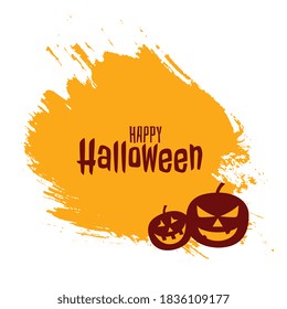 Happy halloween with scary pumpkins design card