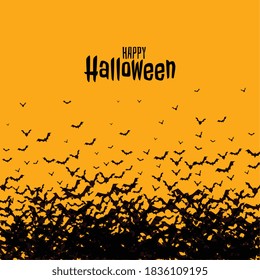 Happy halloween scary spooky card design with bats