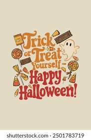 Happy Halloween Scary T-Shirt Design vector template, Happy Halloween t-shirt design template easy to prin