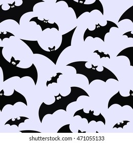Happy halloween. Seamless background with bat. Vector illustration.