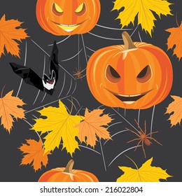 Happy Halloween. Seamless background for design. Vector