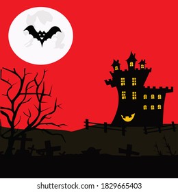 Happy Halloween seamless background with text space, vector illustration. Horizontally repeatable.
