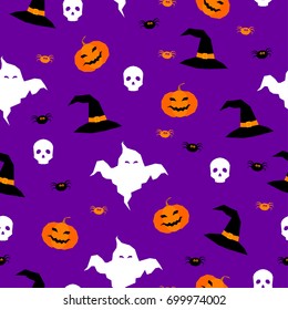 Happy halloween seamless pattern background. Abstract halloween pattern for design card, party invitation, poster, album, menu, t shirt, bag print etc.