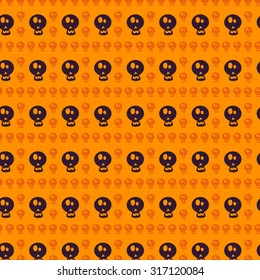 Happy Halloween seamless pattern backgrounds with skull and bone