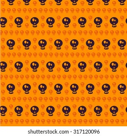 Happy Halloween seamless pattern backgrounds with skull and bone