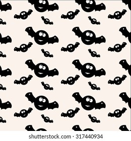 Happy Halloween seamless pattern backgrounds with bat