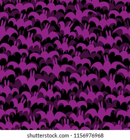 Happy halloween seamless pattern with bat. Bright design for party and fabric.