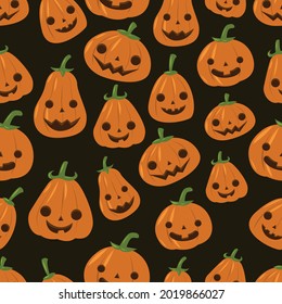 happy halloween seamless pattern cartoon style 