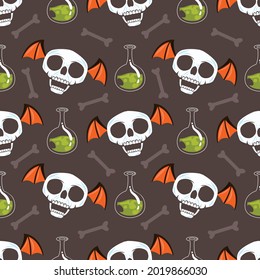 happy halloween seamless pattern cartoon style 
