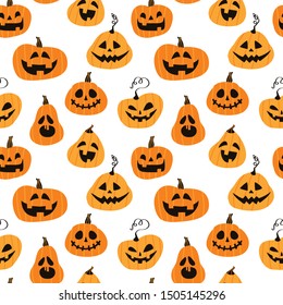 Happy Halloween  Seamless pattern and pumpkins 