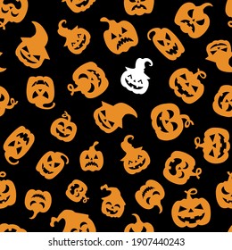 Happy Halloween. Seamless pattern with pumpkins. Vector illustration