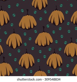 Happy Halloween. seamless pattern with pumpkins.