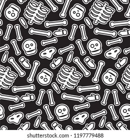 Happy Halloween Seamless Pattern. Scary and horror background. 31th October ornament for kid and youth stuff. Vector