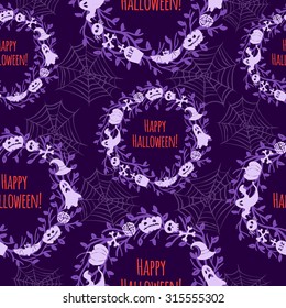 Happy Halloween. Seamless vector background