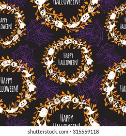 Happy Halloween. Seamless vector background