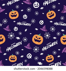 feliz halloween patrón vectorial transparente para fondo, fondo, impresión y mucho más