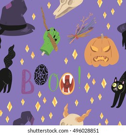 Happy Halloween seamless vector pattern