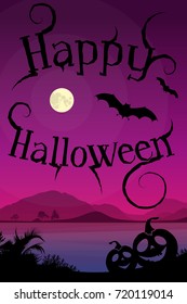 Happy  Halloween Season greeting design template with lettering.