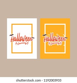 Happy Halloween set card collection. Vector Illustration of a Halloween Background