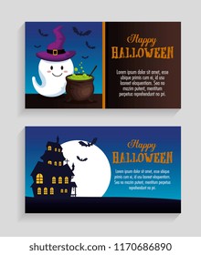 happy halloween set cards