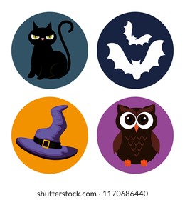 happy halloween set icons