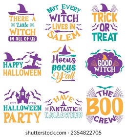 Happy halloween set lettering typography for Halloween greeting, invitation or poster