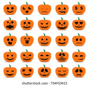 Happy Halloween. Set pumpkins.