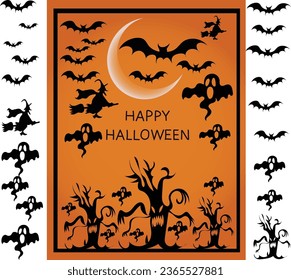 Happy Halloween . set of Halloween Scary vector