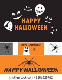 Happy Halloween - set of vector backgrounds invitation