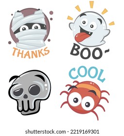 happy halloween set . Vector, eps 10