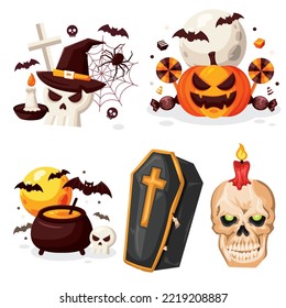 happy halloween set . Vector, eps 