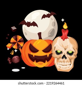 Happy halloween set  . Vector, eps 