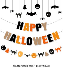 Happy Halloween Set, Vector Illustration
