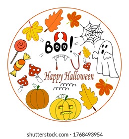 Happy Halloween. Set of vector images for stickers, your design.
