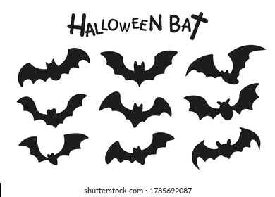 Happy Halloween. The shadow of a group of vampire bats flying on Halloween night.