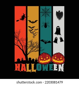 Happy Halloween Shirt Print Template Sweeet Halloween Pumpkin candy Scary Boo Witch Spooky Bat Vintage Retro Grim Reaper Fairy hocus pocus, Sanderson sisters vector