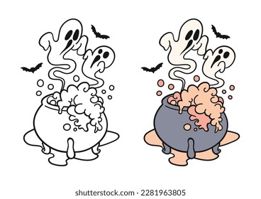 Happy Halloween Shirt Print Template.  Halloween ghost retro t-shirt design