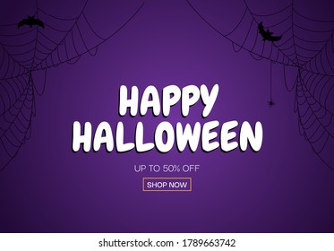 Happy Halloween, Shop Now poster Template Background. Vector Illustration EPS10