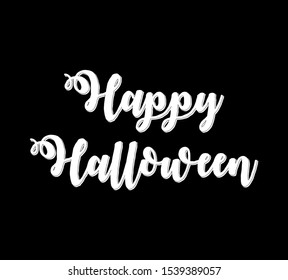 Happy Halloween sign text. Curly and groovy lettering.