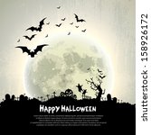 Happy Halloween sign and theme design background - vector illustration