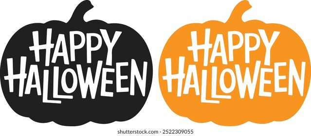 happy Halloween silhouette vector art illustration