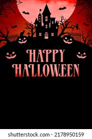 Happy halloween silhouette vector illustration. For poster (flyer) template etc.